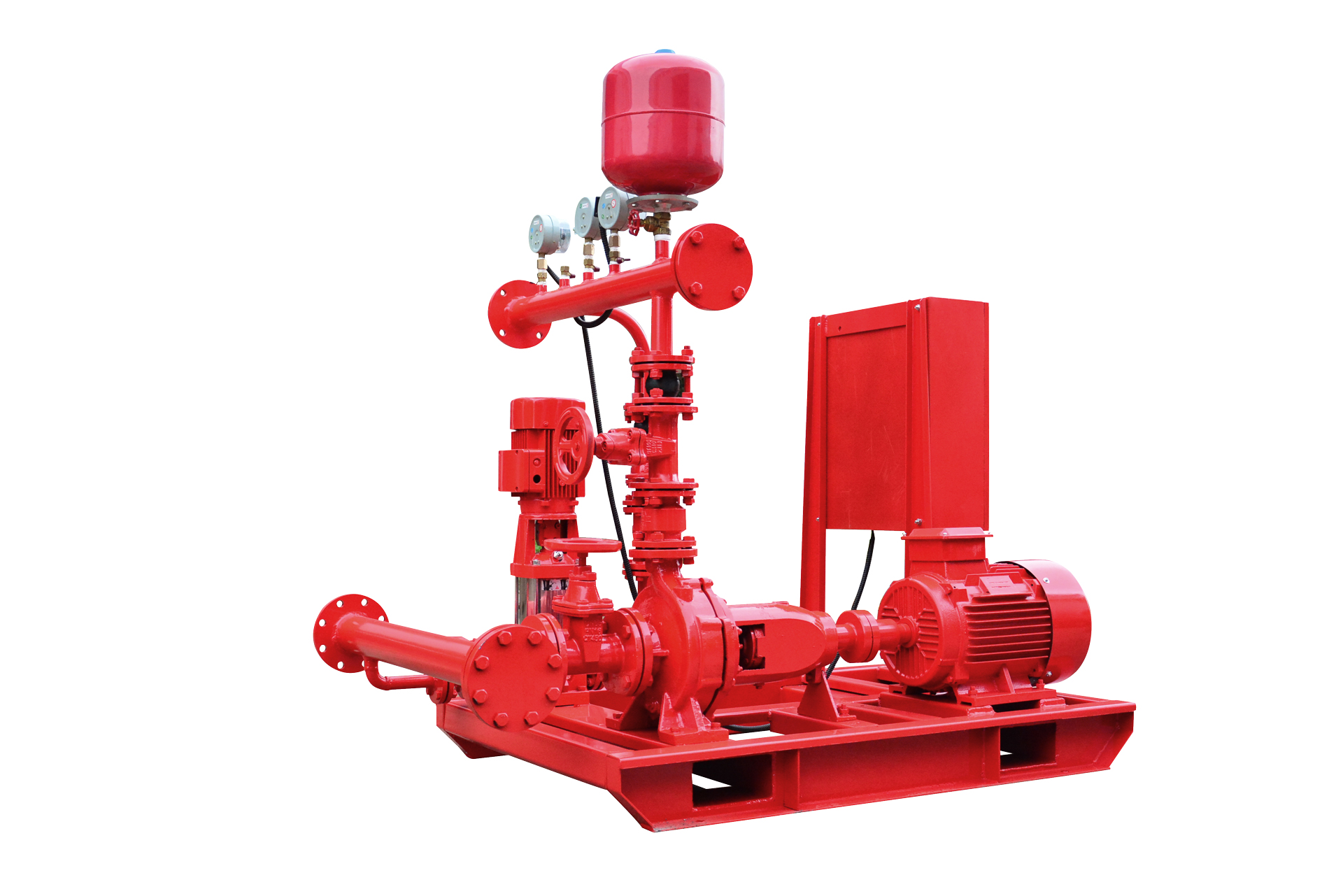 Diesel fire pump + electric fire pump + jockey pump