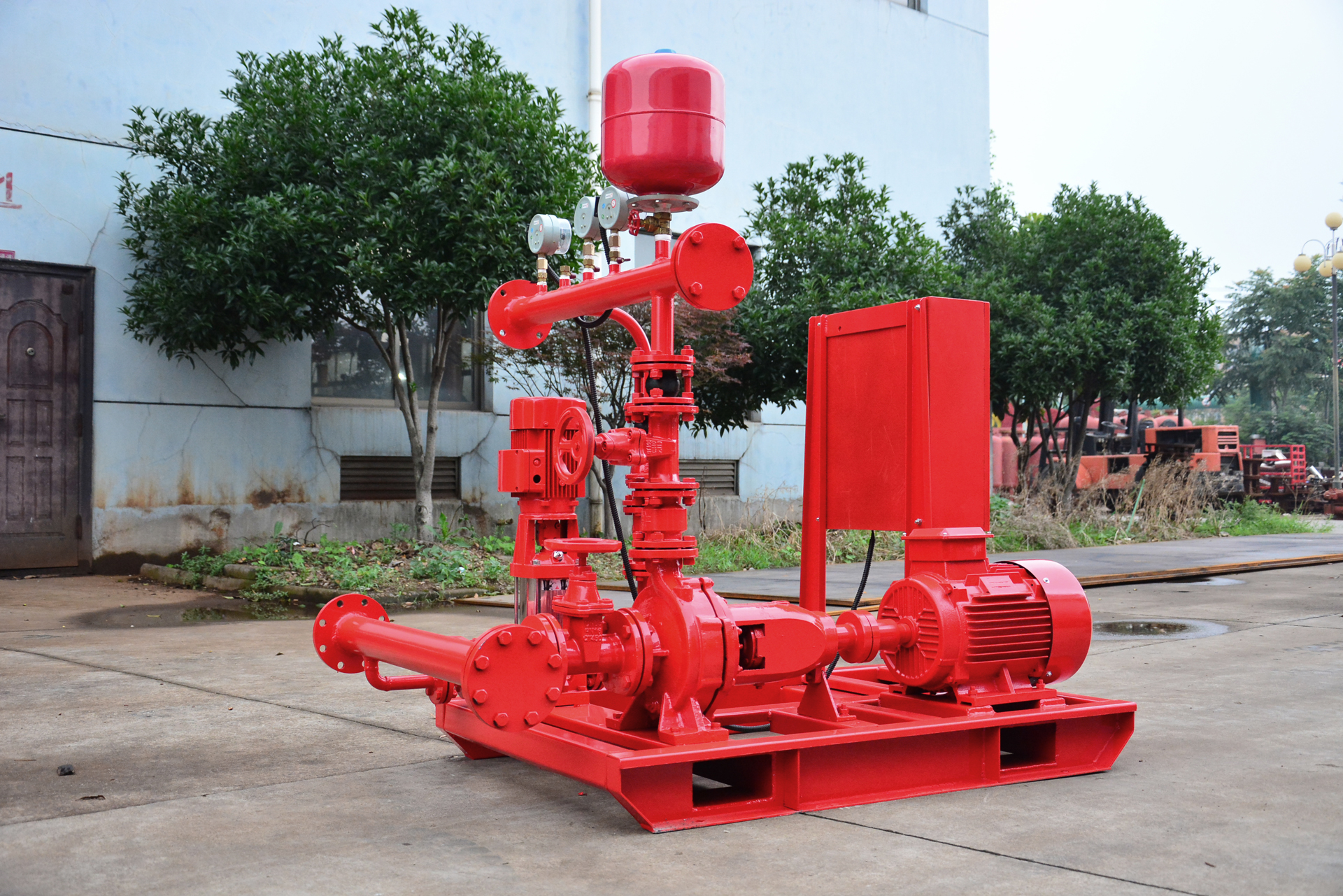 Diesel fire pump + electric fire pump + jockey pump